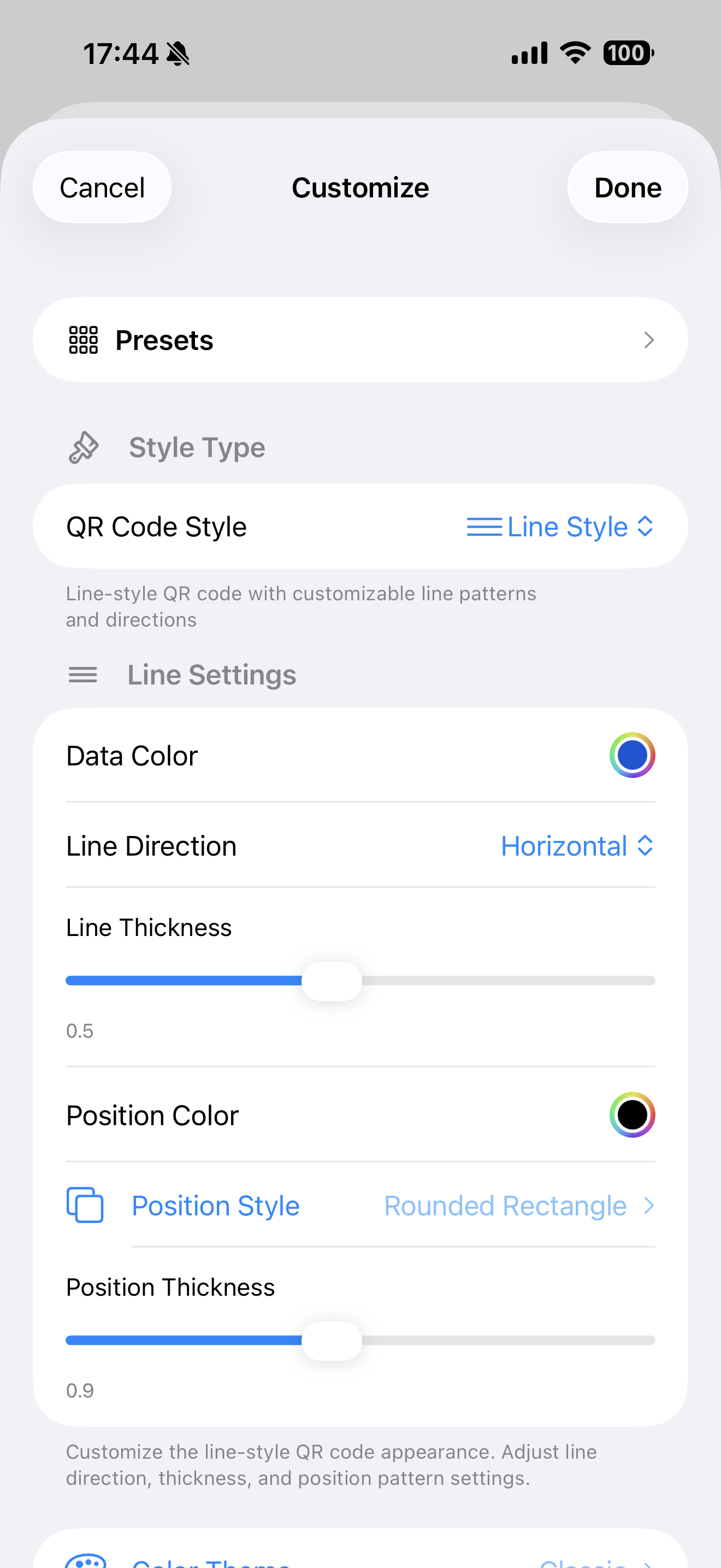 Customize QR style on iPhone