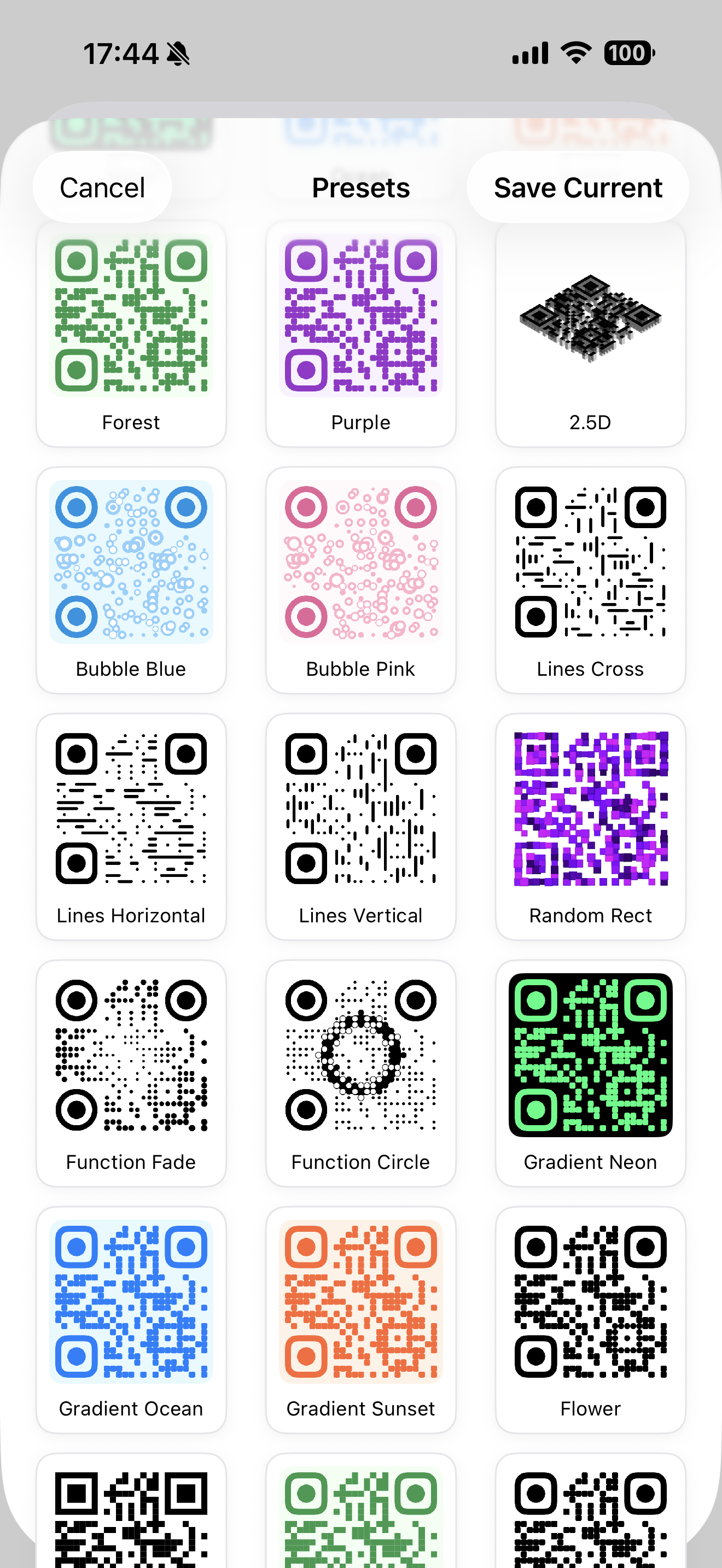 Style presets on iPhone